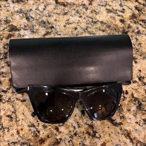 Authentic Saint Laurent Black Oversized Cat Eye Sunglasses